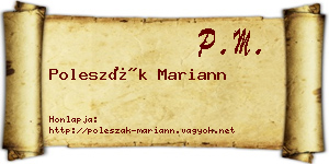 Poleszák Mariann névjegykártya